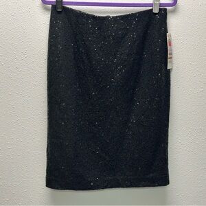 Elegant Black Sequin Skirt